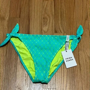 Prima Donna | NEW bikini turquoise crochet/neon yellow Aruba Blue Rimatara M‎